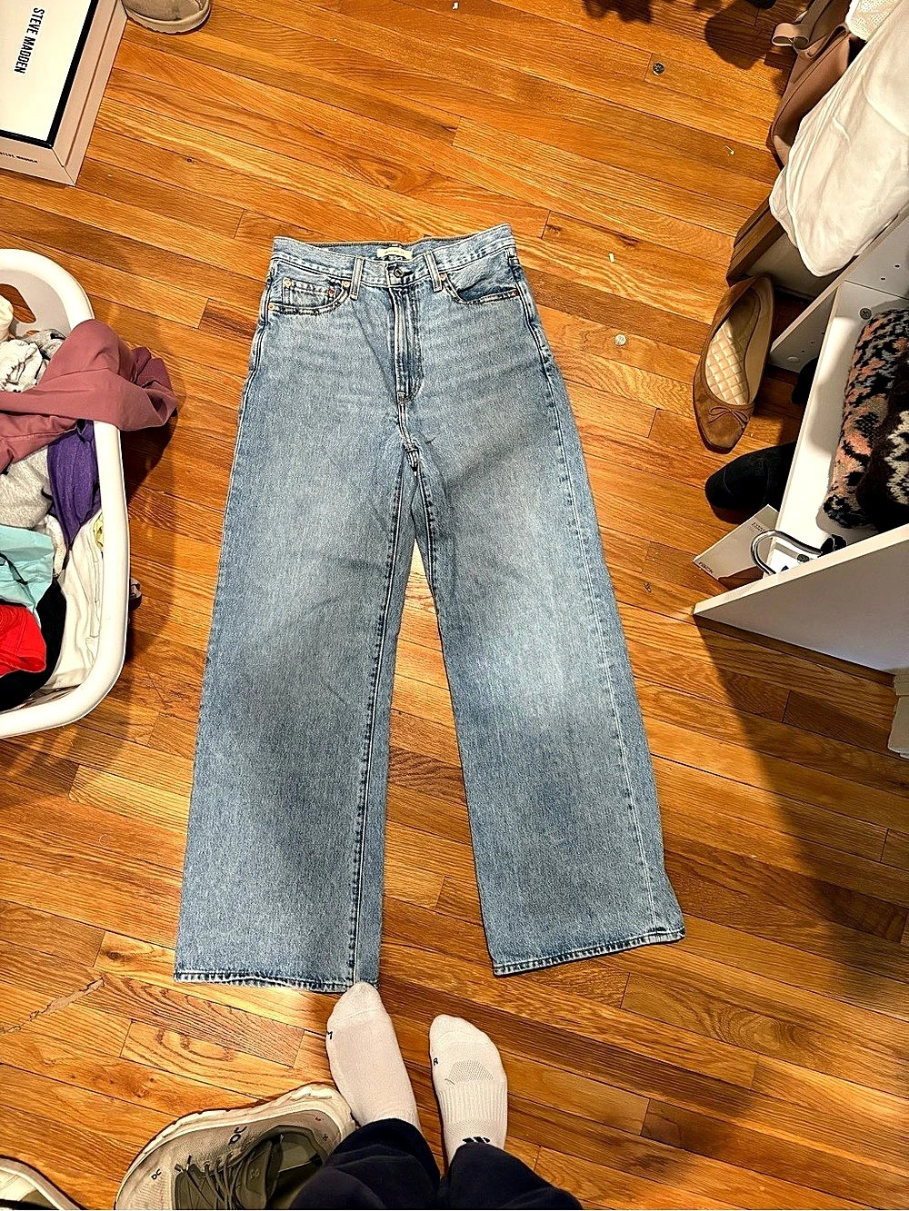 Levi's ribcage wide Leg Jeans Blue Waist 28